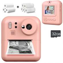 1 Set Kids Instant Print Camera, 1080P Video Recording, Comes With 3 Rolls Of Photo Paper, Children's Toy, Perfect Holiday Gift And Travel Essential For Boys And Girls, Suitable For Christmas, Birthday, Back To School - CA02 - View 21