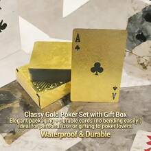 Bộ bài poker nhựa mạ vàng cao cấp bán chạy nhất, không vỡ, chống thấm nước, chống rách, lý tưởng cho đêm chơi bài và làm quà tặng. - Xem 3