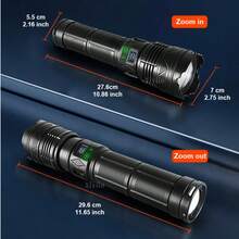 Most Powerful LED Flashlight USB Rechargeable Tactical Torch Light Ultra Bright Long Shot Zoom Flashlight Fishing Lamp - Black - View 4