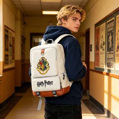 Ba lô MINISO in hình huy hiệu Hogwarts của Harry Potter, ba lô đựng laptop dung lượng lớn kiểu dáng học sinh, ba lô thời trang thường ngày cho học sinh, phù hợp cho cả nam và nữ sử dụng hàng ngày ở trường, món quà hoàn hảo cho gia đình và bạn bè vào dịp sinh nhật, Giáng sinh, mùa tựu trường.
