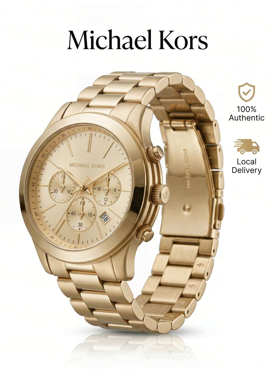 Michael Kors Slim Runway 计时金色男士腕表 - 金色 - 查看 1