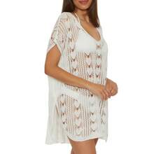 New Large Size Loose Knitted Hollow Beach Bikini Swimsuit Cover-Up Sun Protection Clothing For Women - White - View 4