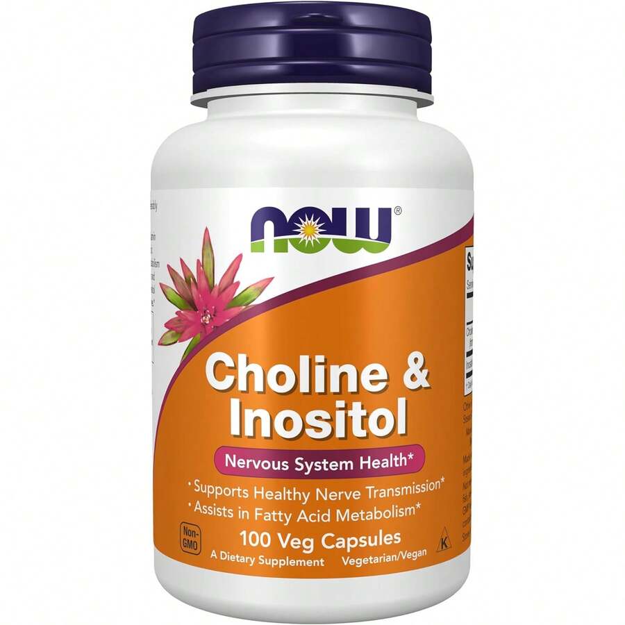 NOW Foods Choline And Inositol 500 Mg, Nervous System Health*, 100 Veg Capsules - 100 count - 查看 1
