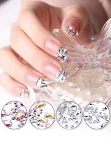 4g Irregular Mixed Rhinestone Flat Bottom DIY Rhinestones - White - View 3