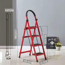 Escalera Plegable de 3/4/5 Peldaños,Antideslizante,Ligera y Portátil, Multifuncional para Hogar,Cocina,Armario y Exterior (Color Aleatorio) - Color Aleatorio - Ver 10