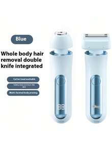 SKYWORTH High-Capacity Battery Hair Remover, Suitable For Sensitive Areas And Facial Hair Removal, One-Button Start, Available In Pink And Blue, Perfect For Travel, The Bathroom, Or The Bedroom. It's The Best Choice For A Gift. - View 12