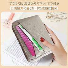 大容量クレジットカード財布 - 財布 レディース 二 ファッション付きジッパー付きコインパース、ソリッドカラーのミニマリストデザイン、複数のカードスロットとコインポケット、男性と女性のための軽量な財布、日常の通勤に不可欠、多分割クロージャーミニウォレット ポーチ>ミニ - マルチカラー - チェックする 5