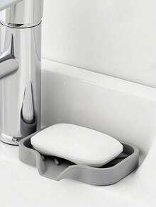 1pc Silicone Kitchen Sink Tray With Drainage Hole, Includes Soap Dish And Cleaning Brush Holder, Home Kitchen & Bathroom Accessory - Multicolor - View 7