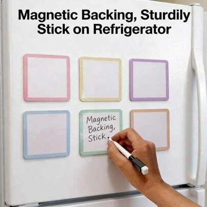 6pcs Colorful Magnetic Soft Whiteboard, Suitable For Refrigerator/Metal Cabinet, Daily Life Planning, Memo/Message