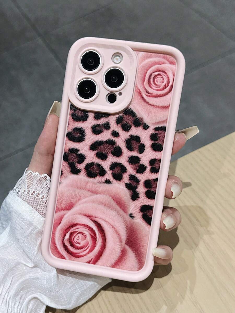 1 chiếc ốp lưng điện thoại họa tiết hoa hồng, tre hồng và báo hồng, tương thích với iPhone 17 PROMAX, 12/13 Pro/14 Plus/11 PRO, chống sốc, bảo vệ toàn diện, 13/12, 11 ProMax/12 Pro/X/XR/XS MAX, 15/15 Pro/15 Plus/ 16/16/Pro/16 Plus/16/17/17 Pro/17 Air/17 Plus/XS, món quà cá nhân hóa thời trang tối giản độc đáo dành cho nam và nữ, chống sốc, quà tặng ngày Valentine. - Hồng - Xem 1