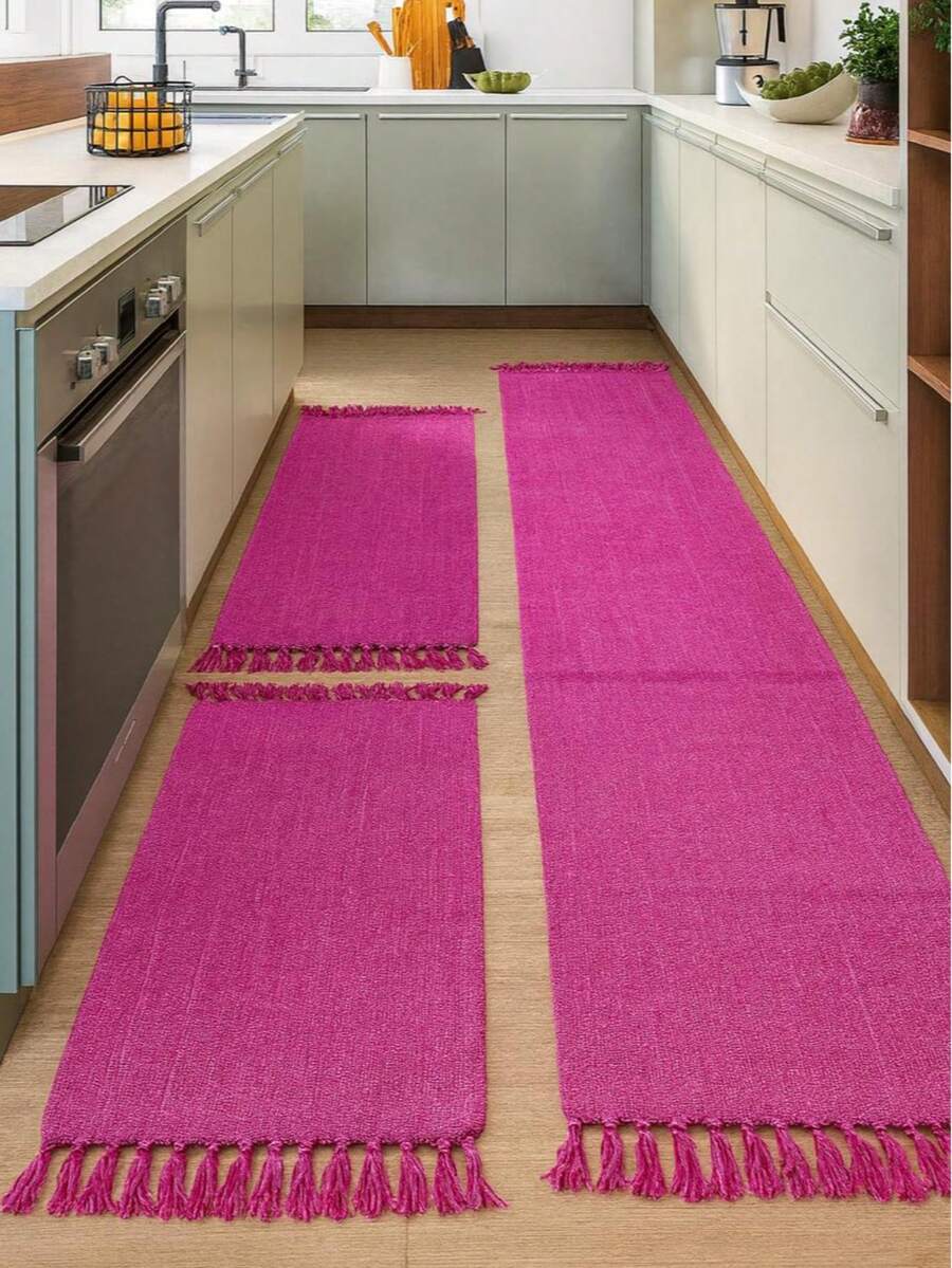 Kitchen Mat Set 3 Pieces: Runner + 2 Mats - Rusty Rose - View 1
