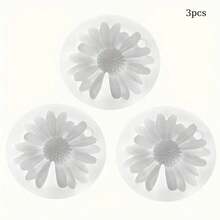 3pcs Daisy Silicone Mold, Suitable For Daily Use - White - View 1