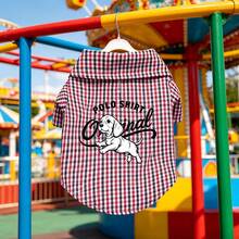 1 pièce Vêtements pour animaux de compagnie, chemise à col pointu à carreaux pour petit chien, robe légère pour animal de compagnie pour le printemps/l'été/l'automne - Multicolore - Voir 18