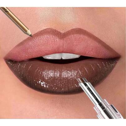 YOUNG VISION 1 Matte Lip Liner Pencil & 1 Moisturizing Tinted Lip Balm Lipstick Combo Set: Velvety Matte Lip Liner Pencil With Vibrant Color Payoff To Define Lips, & Nourishing Tinted Lip Balm For Plump, Hydrated Lips, Versatile For Daily Wear, Work, School, Commute, Travel