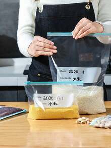 45pcs/Pack Self-Sealing Food Storage Bags, Thick Freezer Bags, Suitable For Refrigerator & Microwave, Reusable, Ideal For Organization (Available In 45pcs, 20pcs, 15pcs, 10pcs, 1pc) - Multicolor - View 4