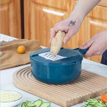 1 Set Multi-Function Vegetable Chopper - Manual Slicer, Dicer And Shredder For Potatoes, Carrots, Radishes Etc., Easy To Clean Kitchen Tool Suitable For Home And Restaurant Use - Multicolor - View 10