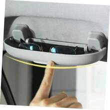 Caja De Almacenamiento para Gafas De Sol De Coche Estuche Portagafas para Auto Compacto Fácil Instalación Material Resistente Compatible con - Gris - Ver 2