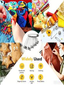 60枚不锈钢安全别针，DIY珠宝制作工艺用品 - 新款 - 查看 5
