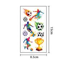 1pc Waterproof & Smudge-Proof Temporary Tattoo, PVC Faux Tattoo, World Cup Football Design, Suitable For Daily Use By Men & Women - Multicolor - View 5