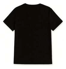 T-Shirt With Round Neck And Dark Print - 黑色 - 查看 4
