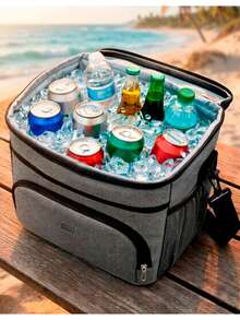 Thermal Cooler Bag 15L Spacious Barbecue Beach Camping Leisure Waterproof Pocket - Grey - View 4
