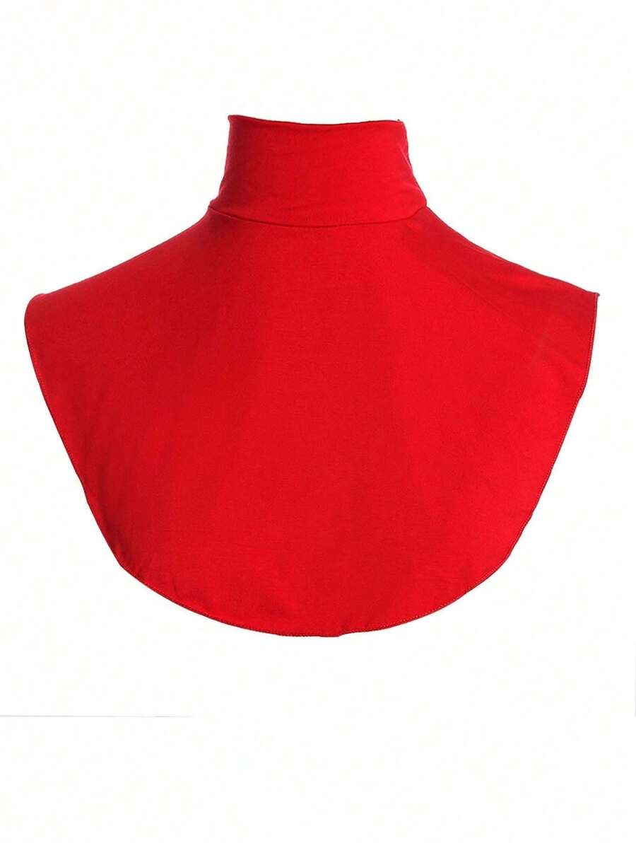 Awegeo Women's Detachable High Collar - Solid Color Striped Knit Collar Insert, Suitable For Sweaters And Hoodies, Adjustable Neck Decor Accessory For All Seasons,Graduation Outfit,Disco - Red - View 1