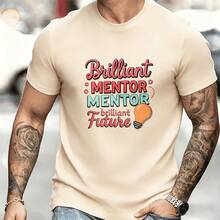 1 pieza camiseta hombre diseño micrófono letras estilo urbano para músicos y eventos Disponible en varios colores - Albaricoque - Ver 1