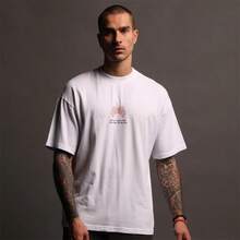 DARCSPORT American-Style  Retro T-Shirt For Couples, Men's Top, Pure Cotton Loose-Fit Round-Neck T-Shirt - Màu trắng và hồng - Xem 9