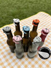 5个可重复使用的酒瓶颈标签,多功能瓶颈标记套装,适用于派对组织者、酒吧、家庭聚会和啤酒爱好者,可用于区分个人瓶装饮料,防止串味或灰尘进入。 - 彩色 - 查看 4
