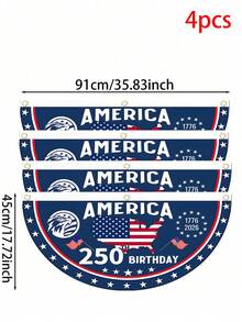 1 Set 250th Anniversary Of US Independence Polyester Patriotic Fan Flag, Design Options Include: 250th Anniversary, 1776-2026, American Independence, July 4th, Memorial Day, Veterans Day, Patriotism, US Flag, Stars, Pennant, Porch Decor, Outdoor, Waterproof Polyester, Reusable, Fade-Resistant, Suitable For Home, Yard, Party And Independence Day Celebrations - 001 - View 22