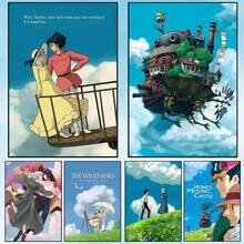 Anime H-Howls M-Moving C-CastleS Painting Calligraphy Canvas Poster: Crease Free Waterproof Durable All Space Wall Decor - z17 - Xem 1