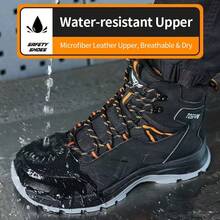 Safety Shoes For Men, Featuring Protection Against Blows And Punctures, Steel Plates, Lightweight Design, Anti-Static Properties, Insulation, Breathability, And Safety For Summer Use. - Black and Green - View 4
