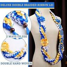 2026 Graduation Ceremony Award Wreath: Widened Double-Layer Graduation , Exquisitely Handcrafted Fabric , And Honor Cord Set - 淡咖啡白 - 查看 5