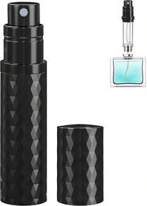 Qavhun Travel Perfume Atomizer Bottle Refillable - 5ml Leakproof Fragrances Perfume Atomizer, Portable Perfume Sprayer, Perfume Refillable Bottle For Traveling (Black) - 黑色 - 查看 1