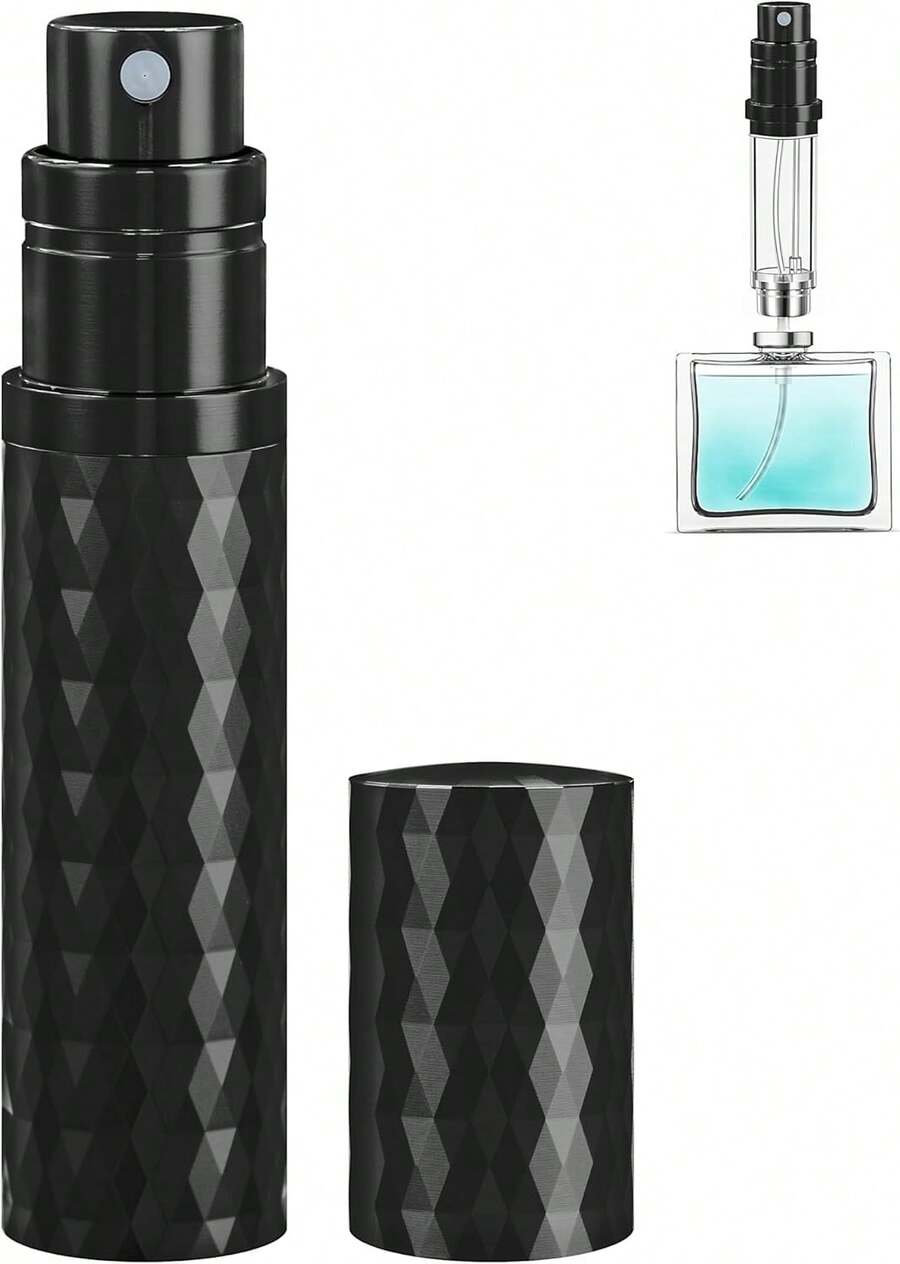 Qavhun Travel Perfume Atomizer Bottle Refillable - 5ml Leakproof Fragrances Perfume Atomizer, Portable Perfume Sprayer, Perfume Refillable Bottle For Traveling (Black) - 黑色 - 查看 1