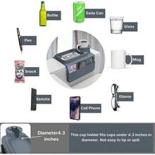 New - 48x29cm Sofa Storage Tray With Cup, Cell Phone, Glasses And Remote Control Holder. QIU PRESENTS - Gris - Ver 2