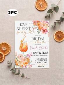 1/3 tấm thiệp mời tiệc cưới chủ đề "Tình yêu từ cái nhìn đầu tiên" (Love At First Spritz), thiệp mời tùy chỉnh chữ, thiệp mời tiệc cưới chủ đề Aperol Spritz, tiệc cưới chủ đề cam quýt, tiệc cưới chủ đề hoa tươi rực rỡ. - Nhiều màu - Xem 12