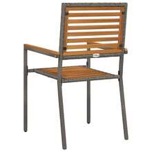 vidaXL Chaises empilables de jardin 2 pcs Marron et gris - A - Voir 7