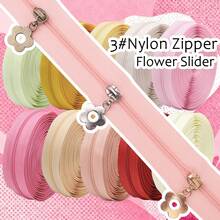 1 Conjunto, Zíperes Multicoloridos com Puxadores de Zíper Bronze Antigo/Dourado Claro/Prata, Adequado para Substituição de Zíper DIY de Costura Doméstica - Com puxador de zíper prateado - Visão 5