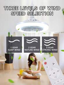 Lampu Kipas LED Putih yang Dapat Diredupkan, Penutup Kristal Putih yang Ditingkatkan, Kipas Langit-langit dengan Lampu, Kipas Langit-langit Profil Rendah Tertutup dengan Kontrol Jarak Jauh, 3 Kecepatan, 3 Warna, 17 Mode, E26 Modern, Kipas Langit-langit Profil Mudah Dipasang untuk Ruang Tamu, Kamar Tidur, Kantor - Satu-Ukuran - View 5