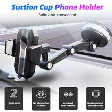 Giá đỡ điện thoại trên ô tô, gắn bằng giác hút, có thể điều chỉnh và xoay 360° - màu đen - Xem 5