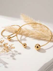 1 Par Conjunto De Accesorios De Cuello Nuevo De Otoño E Invierno - Amarillo Oro - Ver 3