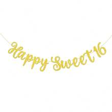 Sweet 16 Birthday Party Decoration Banner, Happy 16th Birthday Poster For Girls - 16 Years Old On Birthday - View 12