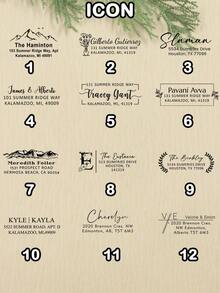 Custom Address Stamp, Personalized Name Stamp, Elegant Minimalist Floral Style For Wedding Invitations Envelopes Thank You Cards Packaging Labels, Customized Self Inking Stamp Holiday Gift For Couples, Customizable Text Return Address Stamp - Style B - View 2