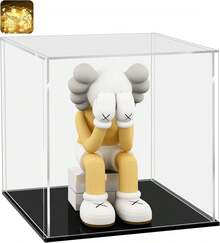 Vitrina de Acrílico, Caja Exhibidora Ensamblable para Coleccionables, Diseño Antipolvo y Sin Costuras, Base Negra 15x15x15 cm (6x6x6 Pulgadas) - 1 - Ver 13