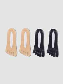 1/2/4/6 Pairs Women No Show Toe Socks, Non-Slip Invisible Thin Low Cut Ankle Socks, Summer, Fall - Multicolor - View 28