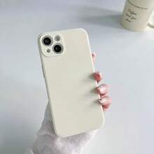 Ốp lưng điện thoại silicon lỏng bảo vệ camera cho iPhone 17E 16E 15 14 13 12 11 Pro Max 13 Mini XR X 8 7 6 Plus, Thiết kế sang trọng - Trắng cổ - Xem 7