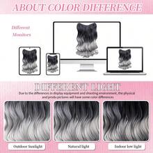 WIGGAGA Summer Vacation Style Women's Valentine's Day Summer Clothing, 24-Inch Long Curly 5-Clip Hair Extensions For Ladies & Girls - Gray Ombre - View 8