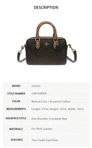 Coach Rowan Printed Women's Shoulder Crossbody Bag - Walnut/brownish-yellow CAB16IMXI8 - View 7