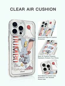 1pc Creative Directional Protection, Shock-Absorbing, TPU Soft Gel Material, Officially Licensed Disney Cute Stitch Stitch Repeat Phone Case, Air Cushion Thick Anti-Fall Phone Case Suitable For IPhone 17/Air/16 15 14 13 12 11/17 Pro Max, Transparent Phone Case - Clear - View 2